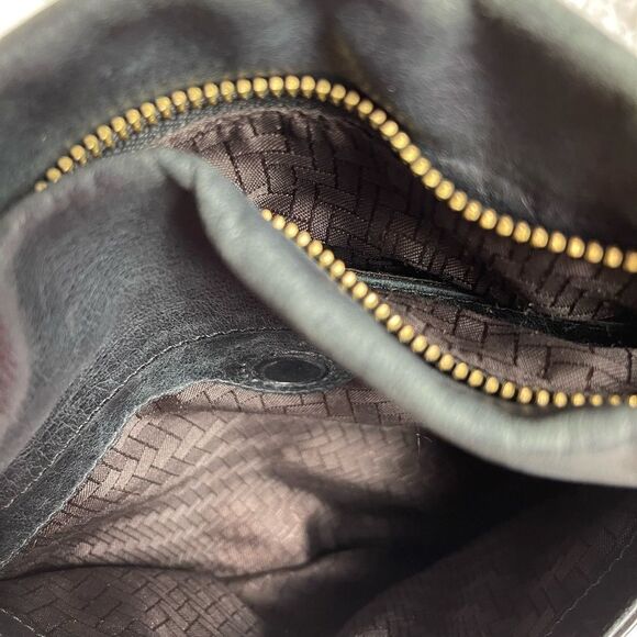 Cole Haan black soft leather shoulder with extended side to bottom zipper suede - Picture 7 of 14